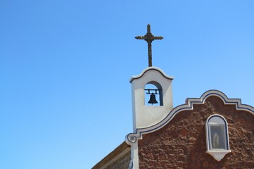 Detail of the campanile of a catholic chapel in Antofagasta, Chile