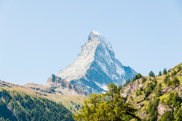Fototapeta premium Zermatt, Matterhorn, Wallis, Alpen, Furggsattel, Theodulpass, Gletscher, Furi, Zmutt, Sommer, Schweiz