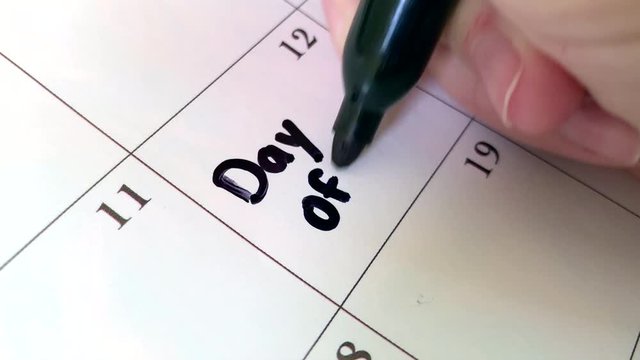 Day off written on a calendar date