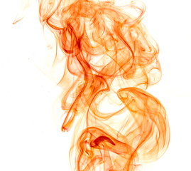 Fototapeta premium Red smoke on white background
