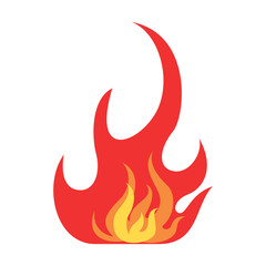 Red and orange fire flame. Hot flaming element