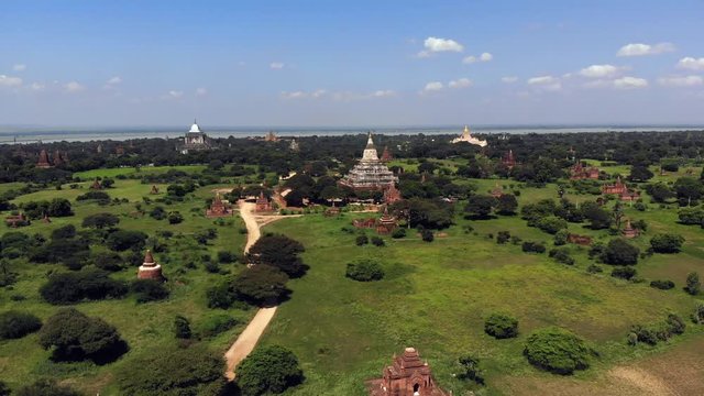 Beautiful aerial views from Bagan, Myanmar