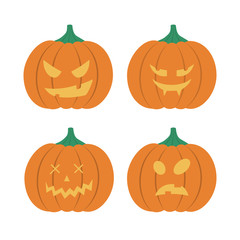 Red funny pumpkin set