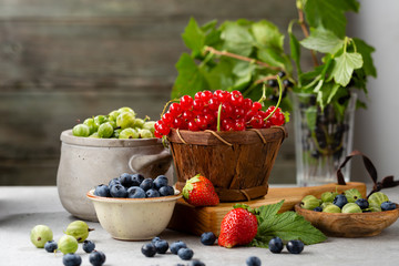 Fresh summer berries collection, healthy food