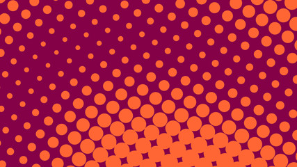 Orange and crimson retro comic pop art background with haftone dots design. Vector clear template for banner or comic book design, etc