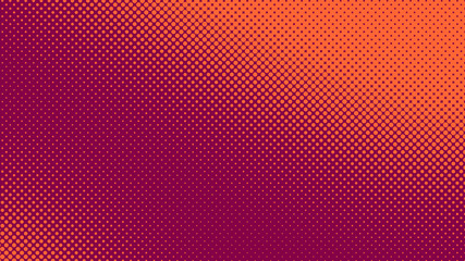Orange and scarlet dotted background in pop art retro style, vector illustration