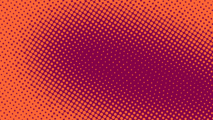 Obraz premium Orange and scarlet retro pop art background with halftone dots