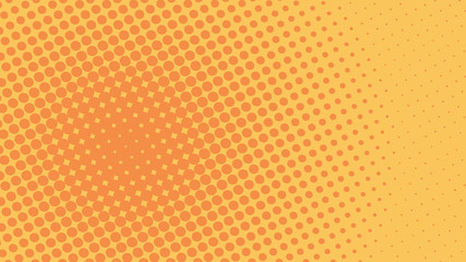 Orange dotted background in pop art retro style, vector illustration