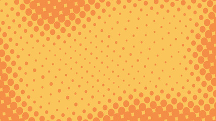 Orange modern pop art background with halftone dots design, vector illustration