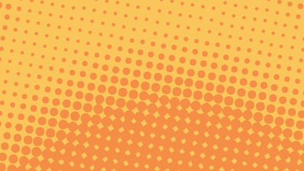 Orange modern pop art background with halftone dots design, vector illustration