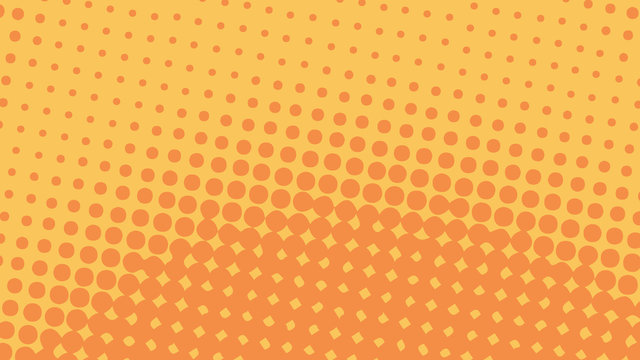 Orange modern pop art background with halftone dots design, vector illustration