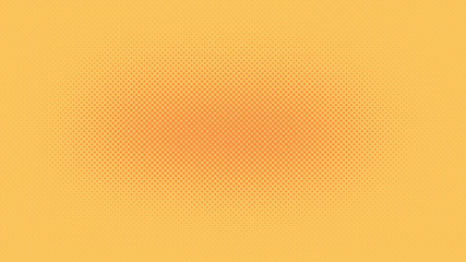 Orange pop art background in retro comic style with halftone dots, vector illustration of backdrop with isolated dots