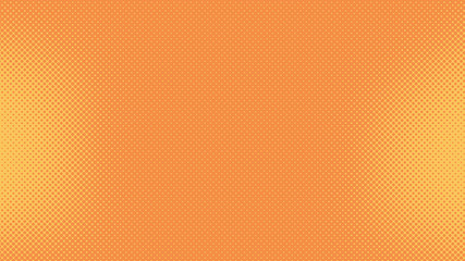 Orange pop art background with dots design, abstract vector illustration in retro comics style
