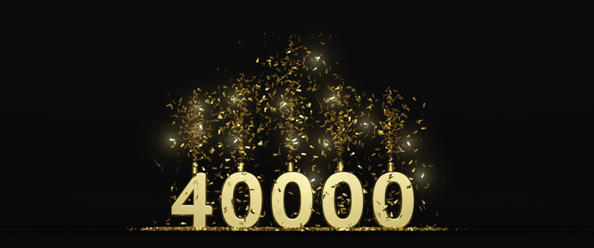 40 K followers thank you illustration dark background