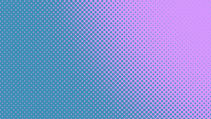 Blue and violet retro pop art background with halftone dots design
