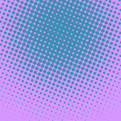 Blue and violet retro comic pop art background with halftone dots design, vector illustration template