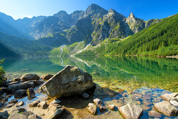 Morskie oko Lake in polish Tatra mountains, Poland