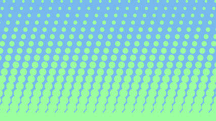 Turquoise and blue pop art background in vitange comic style with halftone dots, vector illustration template for your design