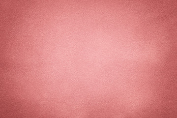 Pink matt suede fabric closeup. Velvet texture.
