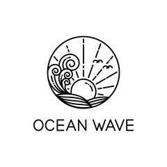 ocean waves line art