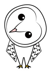 フクロウ お洒落なメンフクロウさん ベクター イラスト