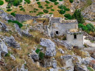 Ancient ruins in Ginosa, Apulia, south Italy