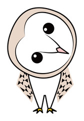 フクロウ お洒落なメンフクロウさん ベクター イラスト