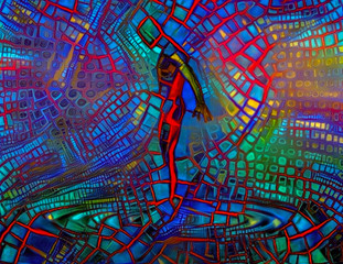 Modern digital abstract. Future man