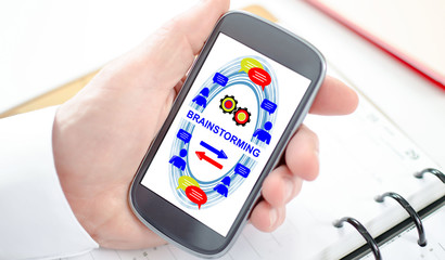 Brainstorming concept on a smartphone