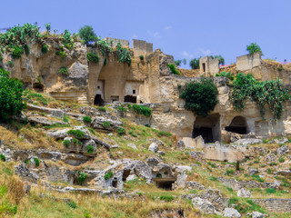 Ancient ruins in Ginosa, Apulia, south Italy