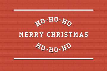 Fototapeta premium Vector Merry Christmas background. Retro stylish lettering on tile red backdrop - creative art design.