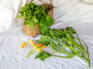 the Talli are the leaves, the flowers, the shoots and the small fruits of pumpkins and courgettes...