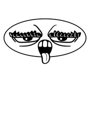 gesicht kopf augen zunge rausstrecken mund 2 augenbrauen lustig comic cartoon clipart design hässlich