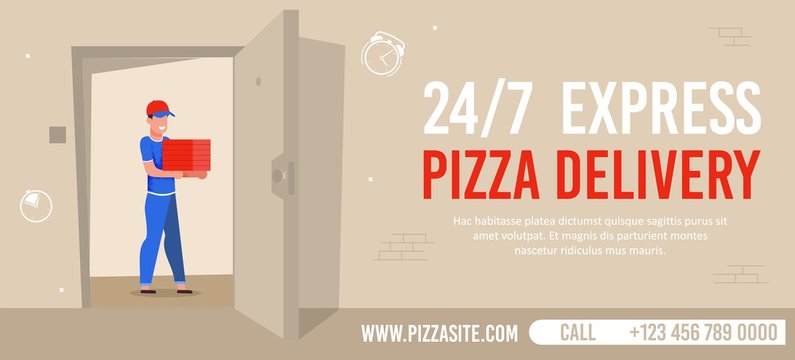 Fast Pizza Delivery Service Banner Advertisement