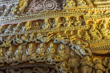 Little Buddha figurines in cave 9 of the Yungang Grottoes near Datong