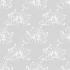 seamless pattern with lotus flower