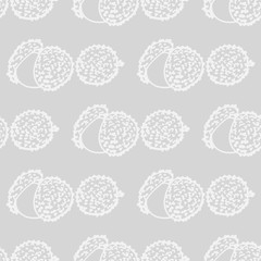Lychee tropical fruits seamless pattern