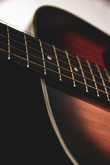 Fototapeta premium Guitar neck with a detailed fretboard in color