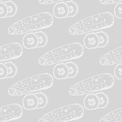 seamless pattern with vegetables cucumber