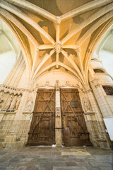 Nantes Cathedral Saint-Pierre and Saint-Paul Interior Columns, Statues and Medieval Gate