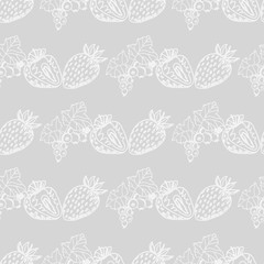 Strawberry and black currant seamless pattern berry