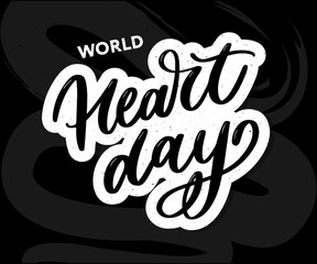 Vector illustration for World Heart Day lettering calligraphy