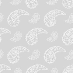 paisley seamless pattern, hand drawn indian cucumber, sketch