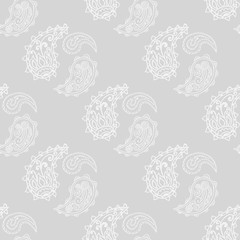 paisley seamless pattern, hand drawn indian cucumber, sketch