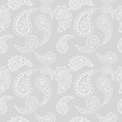 paisley seamless pattern, hand drawn indian cucumber, sketch