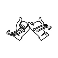 Electric Commitment Teamwork Together Outline Logo vector