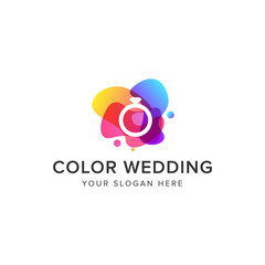 color wedding logo vector icon