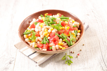 mixed bean salad in bowl