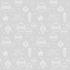 Christmas tree toys pattern with handwritten lettering merry christmas