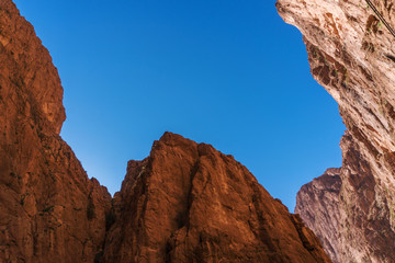 Fototapeta premium Todra Gorges, Morocco, Africa. Amazing high Rock cliffs against deep blue sky